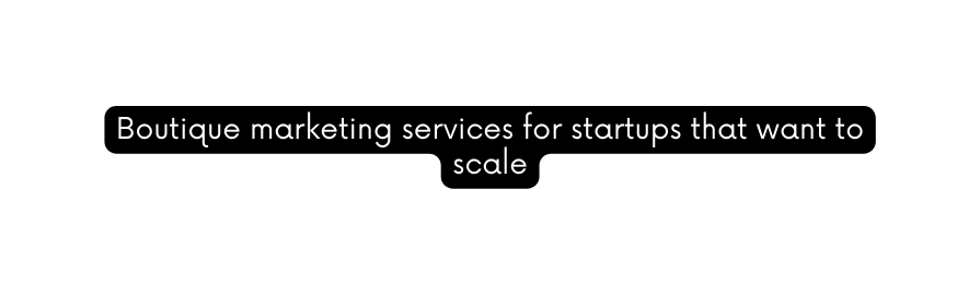 Boutique marketing services for startups that want to scale